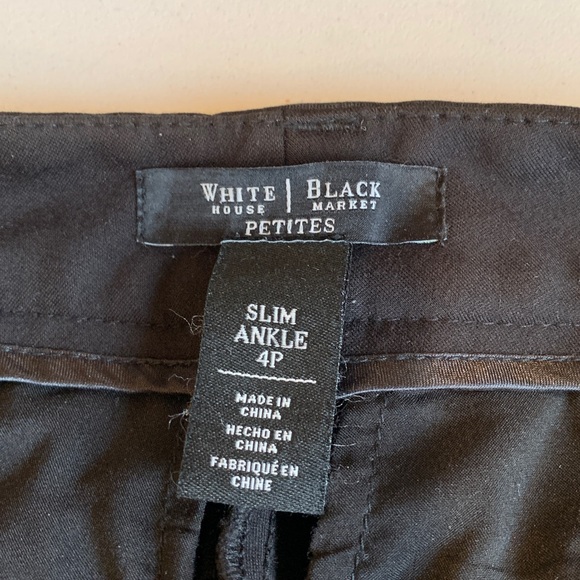 White House Black Market Women’s Size 4P 4 Petite Cropped Black Stretch Trousers - Picture 5 of 8